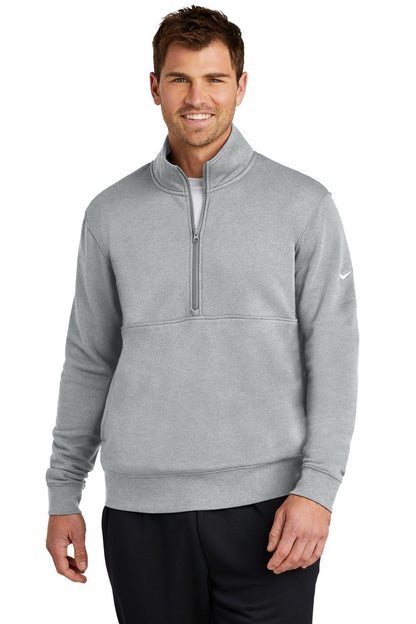 Nike Dark Grey Heather / XS Nike Club Fleece Sleeve Swoosh 1/2-Zip NKDX6718