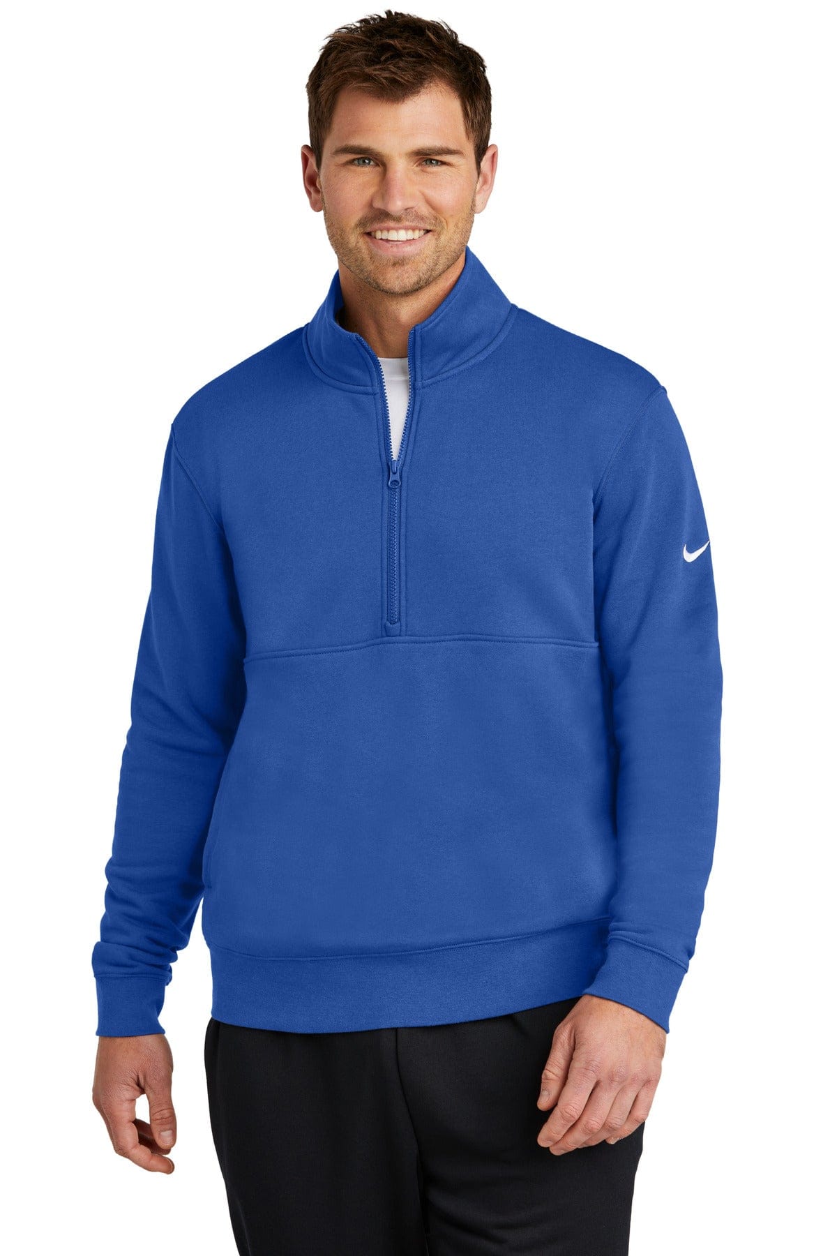 Nike Game Royal / XS Nike Club Fleece Sleeve Swoosh 1/2-Zip NKDX6718