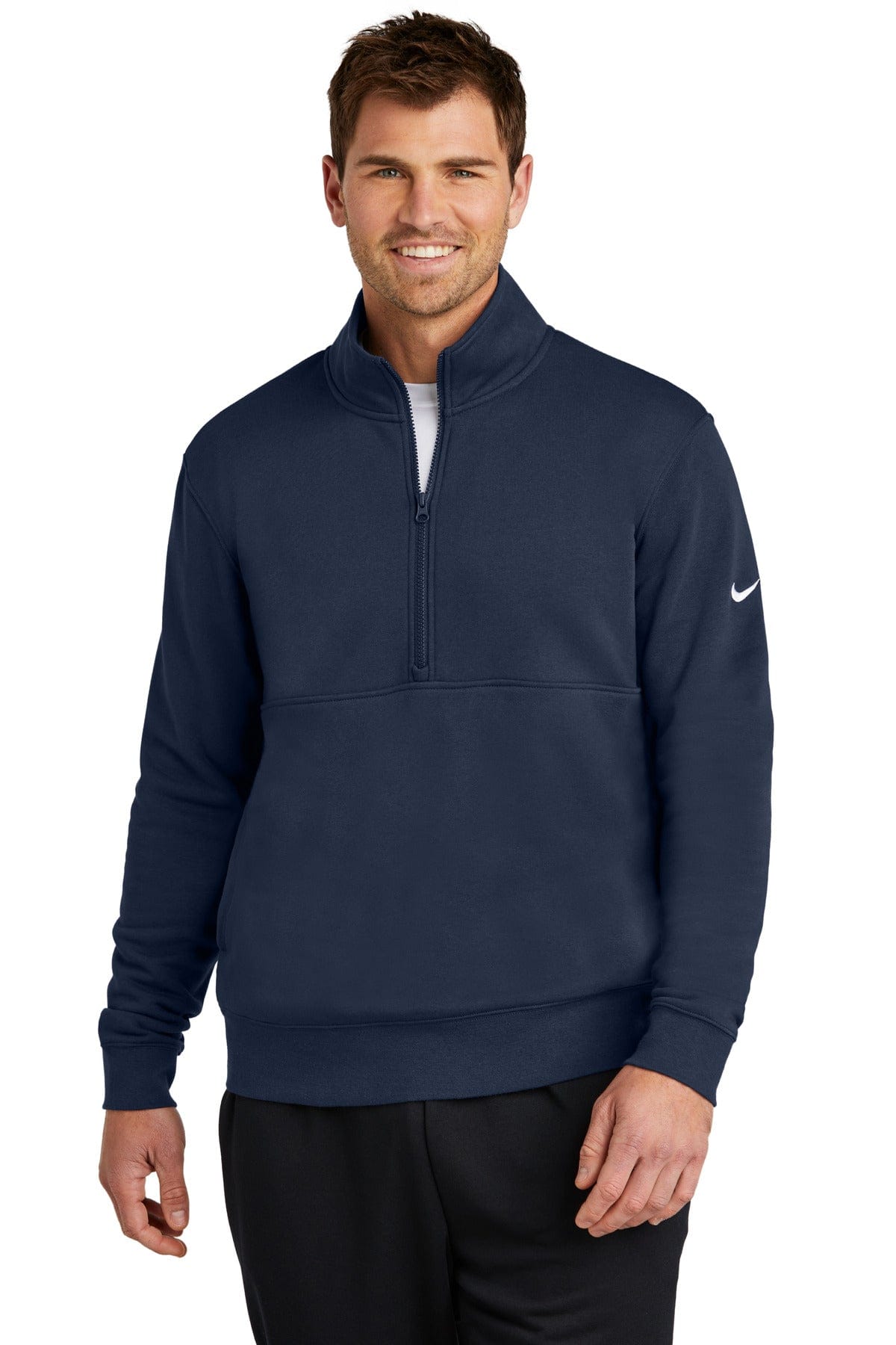 Nike Midnight Navy / XS Nike Club Fleece Sleeve Swoosh 1/2-Zip NKDX6718