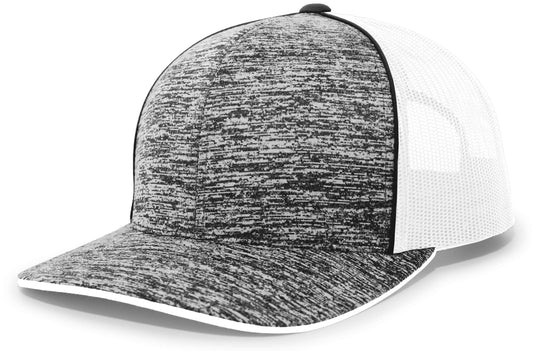 Pacific Headwear BH/WH/BH / OS Aggressive Heather Trucker Snapback Cap