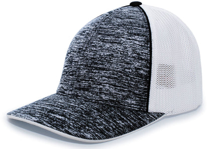 Pacific Headwear BH/WH/BH / S/M Aggressive Heather Trucker PacFlex Cap
