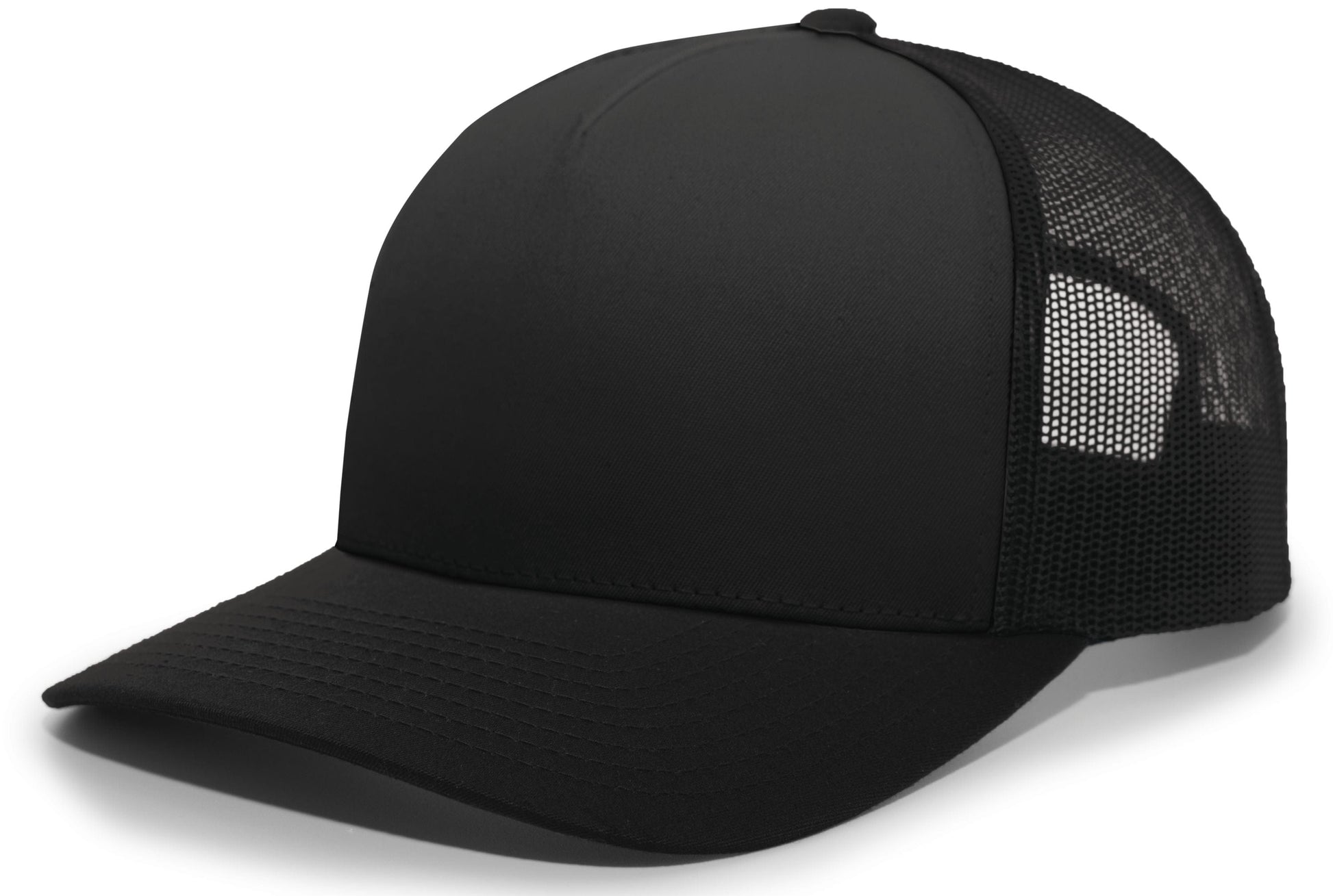 Pacific Headwear BLACK/BLACK / OS 5-Panel Trucker Snapback Cap