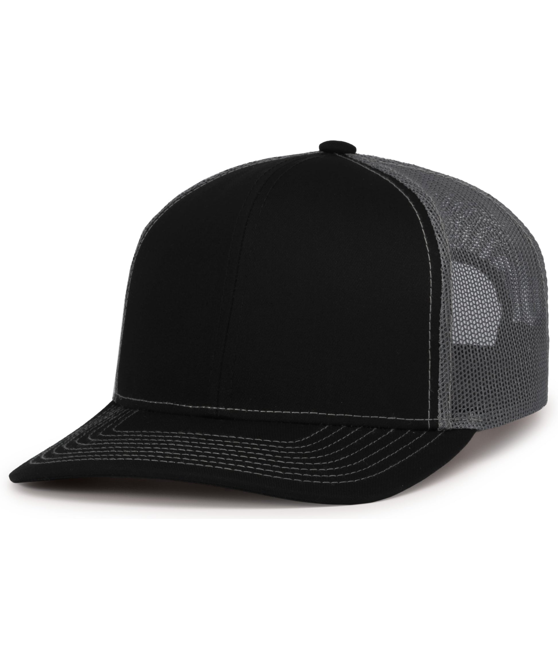 Pacific Headwear BLACK/GRAPHITE/BLACK / OS Contrast Stitch Trucker Snapback