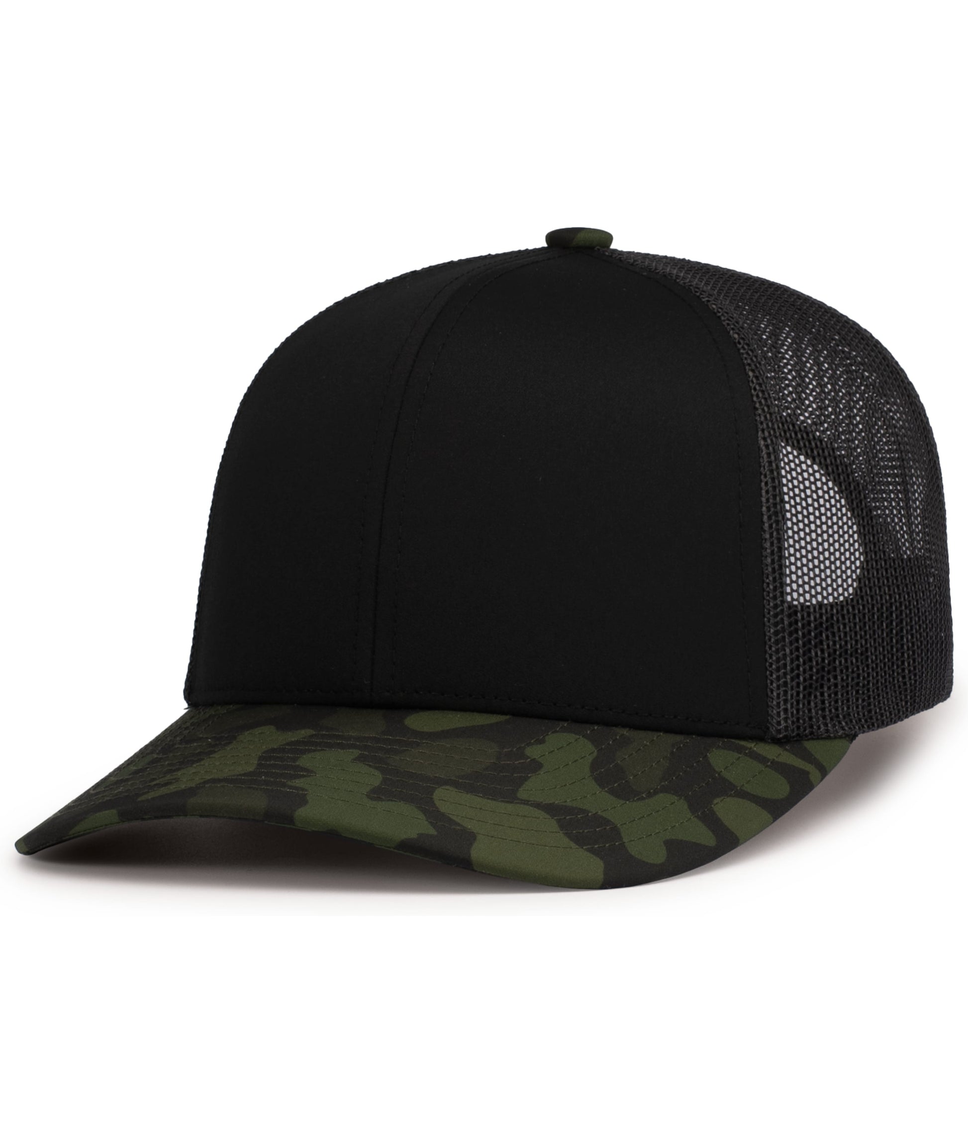 Pacific Headwear BLACK/LT CHARCOAL/WOODLAND / OS WEEKENDER DUCK CAMO TRUCKER SNAPBACK CAP