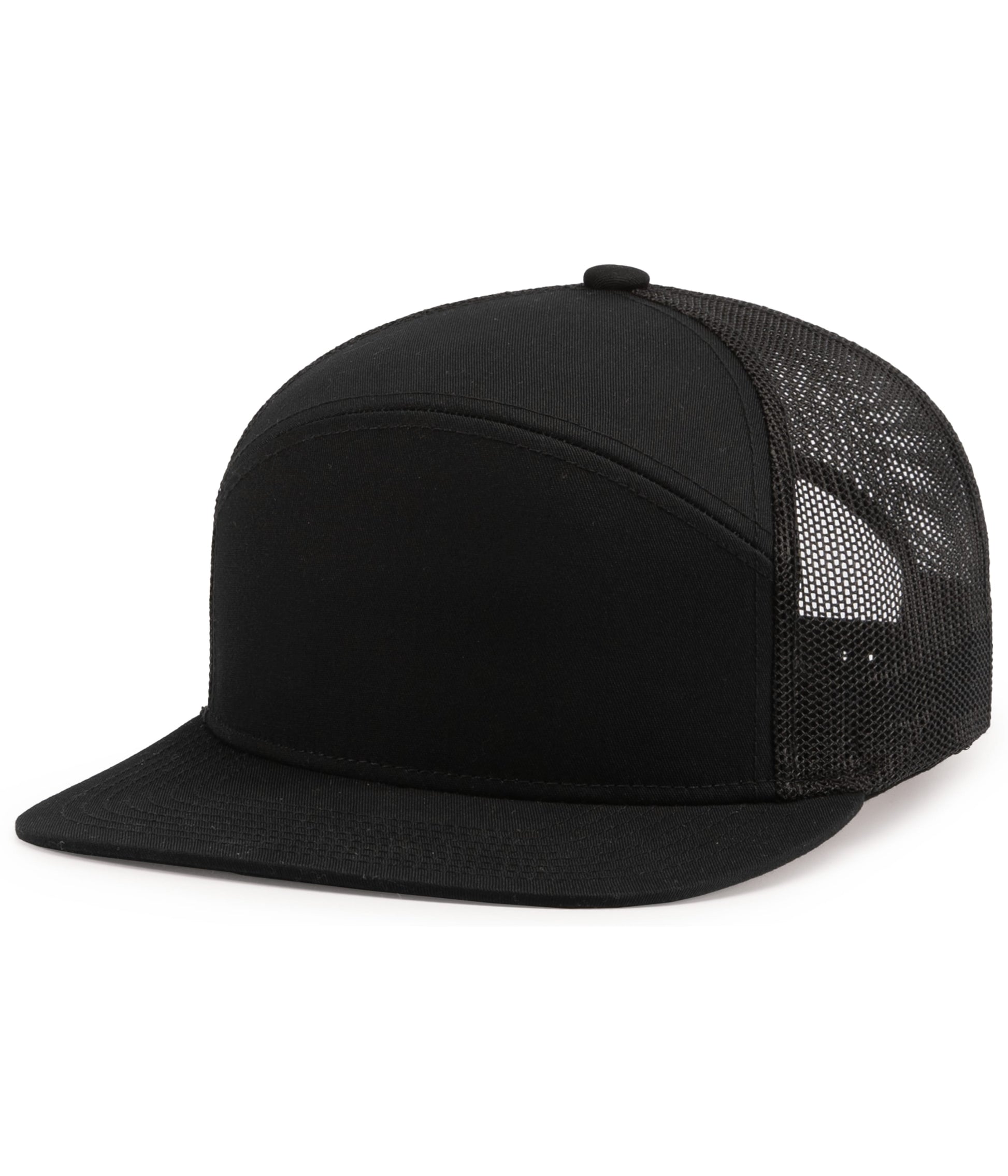 Pacific Headwear BLACK / OS 6-Panel Arch Trucker Snapback Cap