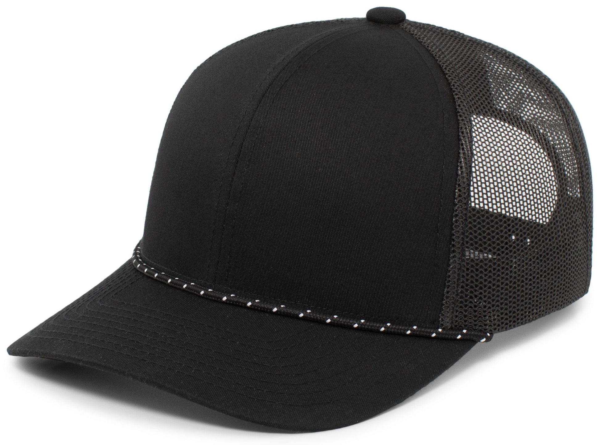 Pacific Headwear BLACK / OS Trucker Snapback Braid Cap