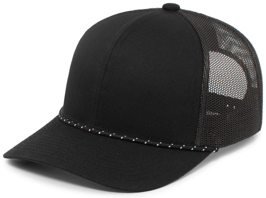 Pacific Headwear BLACK / OS Trucker Snapback Braid Cap