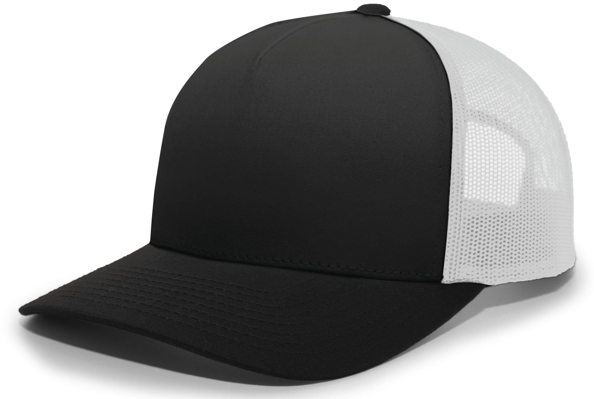Pacific Headwear BLACK/WHITE/BLACK / OS 5-Panel Trucker Snapback Cap