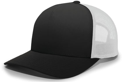 Pacific Headwear BLACK/WHITE/BLACK / OS 5-Panel Trucker Snapback Cap