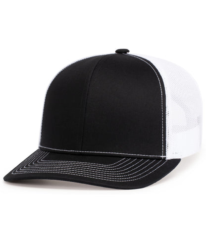Pacific Headwear BLACK/WHITE/BLACK / OS Contrast Stitch Trucker Snapback