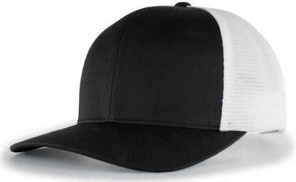Pacific Headwear BLACK/WHITE/BLACK / OS Trucker PacFlex Snapback Cap