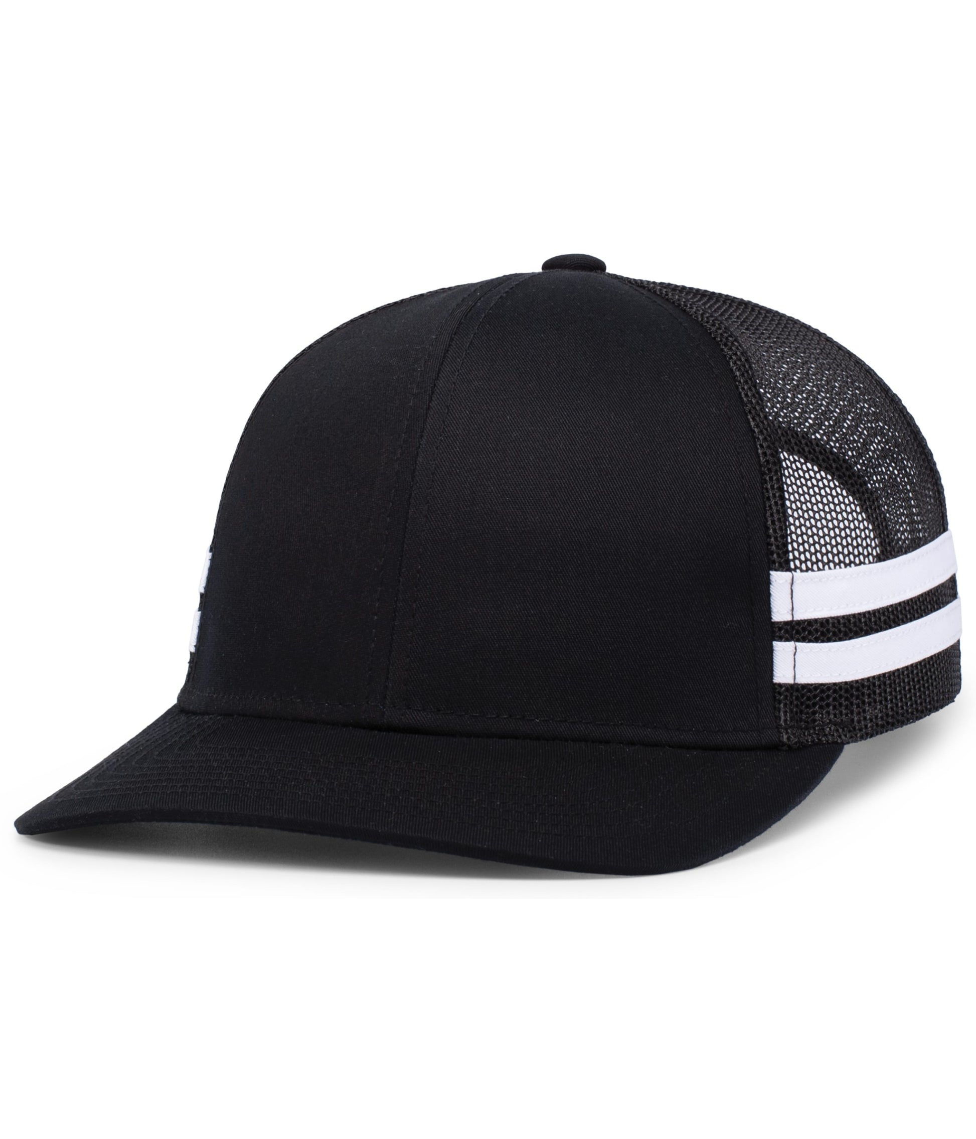 Pacific Headwear BLACK/WHITE / OS Low-Profile Stripe Trucker Cap
