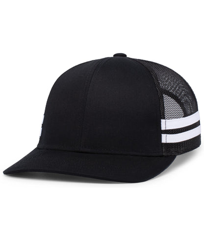 Pacific Headwear BLACK/WHITE / OS Low-Profile Stripe Trucker Cap