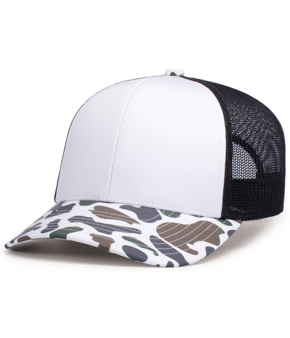 Pacific Headwear BONE/LIGHT CHARCOAL/TIMBERLINE / OS WEEKENDER DUCK CAMO TRUCKER SNAPBACK CAP