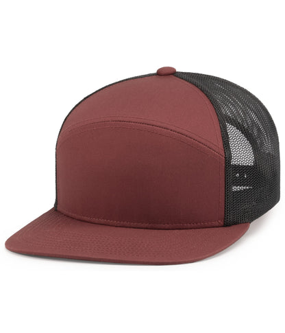 Pacific Headwear BRICK/LT CHARCOAL/BRICK / OS 6-Panel Arch Trucker Snapback Cap