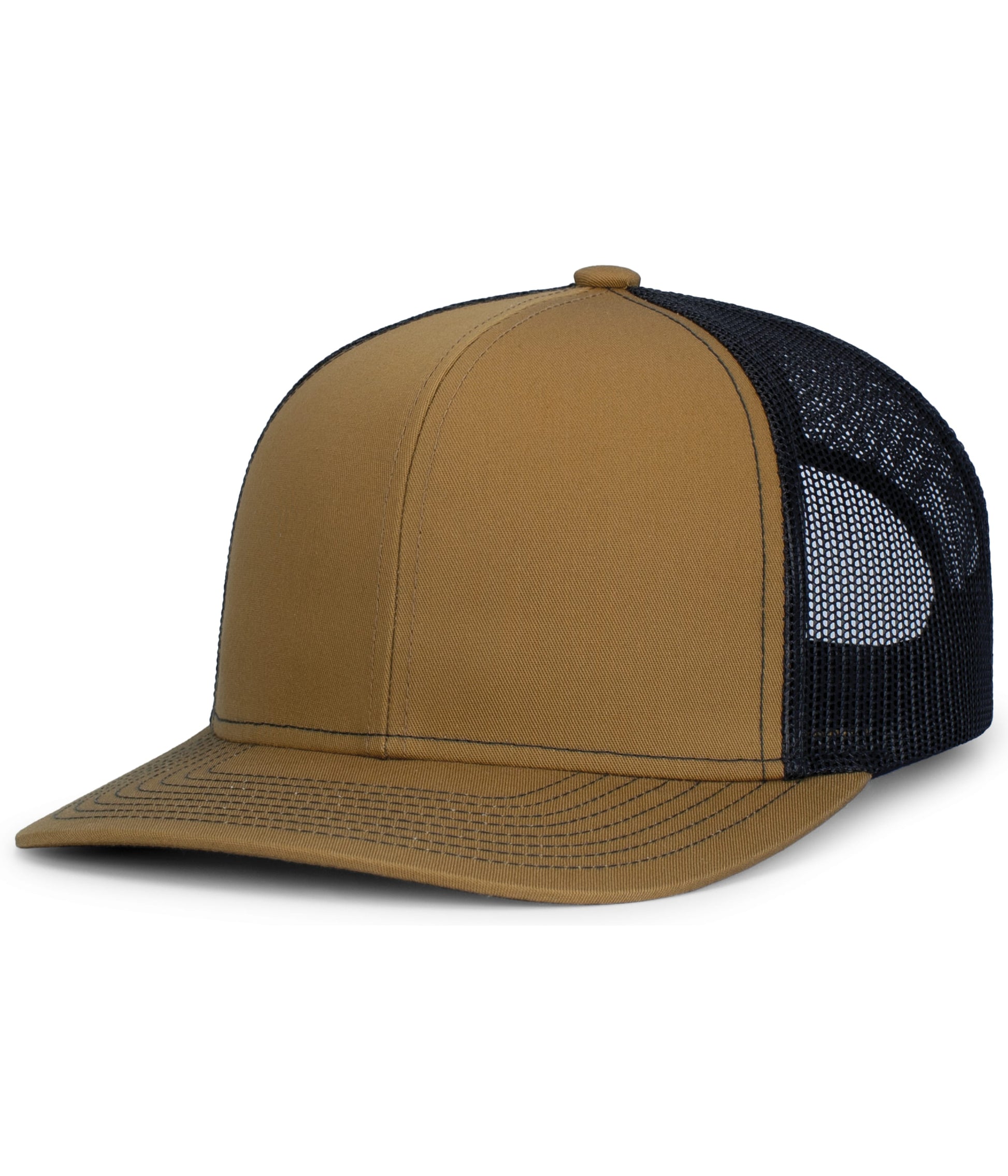 Pacific Headwear BUCK/LT CHARCOAL/BUCK / OS Contrast Stitch Trucker Snapback