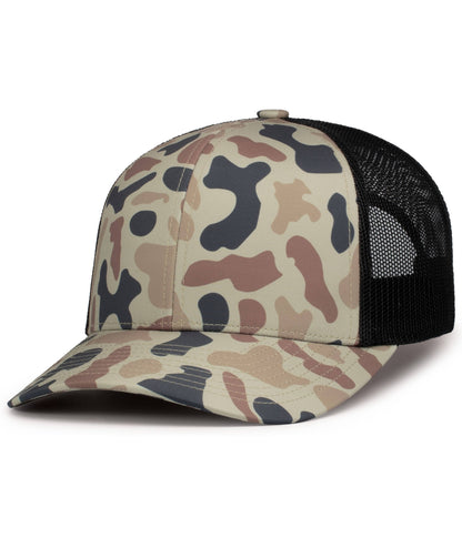 Pacific Headwear CANYON/LT CHARCOAL/CANYON / OS WEEKENDER DUCK CAMO TRUCKER SNAPBACK CAP