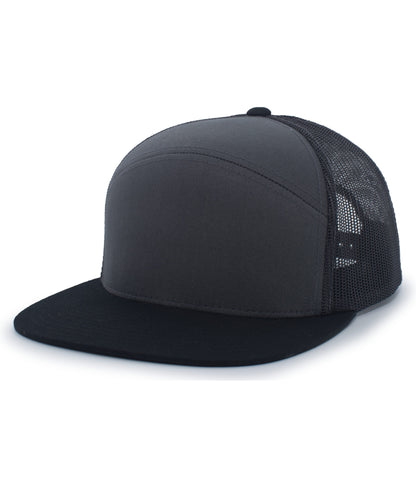 Pacific Headwear CHARCOAL/BLACK / OS 6-Panel Arch Trucker Snapback Cap
