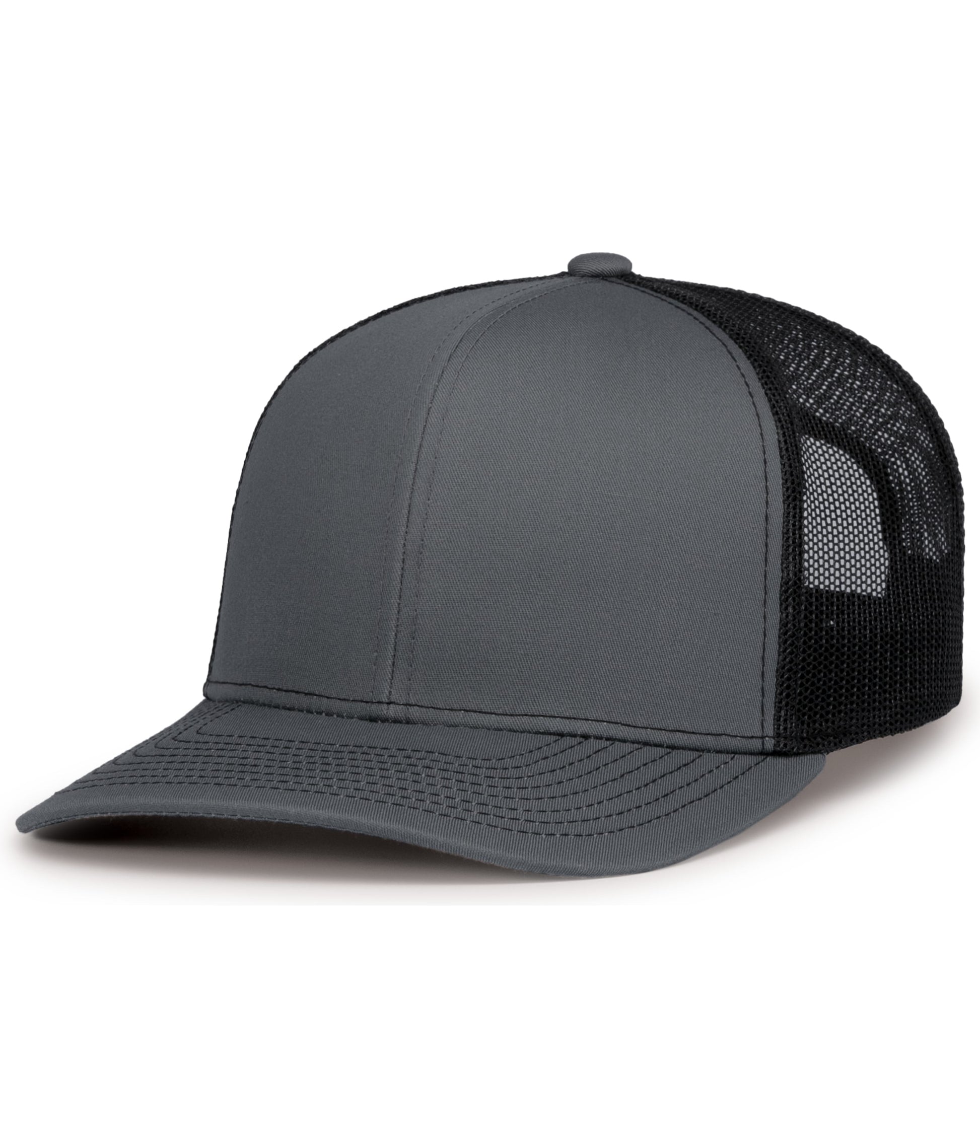Pacific Headwear GRAPHITE/BLACK/GRAPHITE / OS Contrast Stitch Trucker Snapback