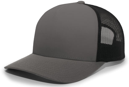 Pacific Headwear GRAPHITE/BLACK / OS 5-Panel Trucker Snapback Cap