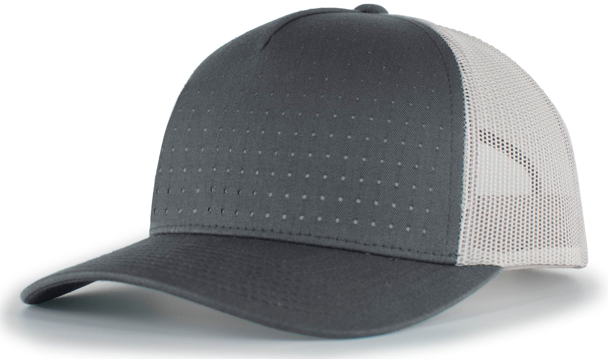 Pacific Headwear GRAPHITE/SILVER/GRAPHITE / OS Perforated 5-Panel Trucker Snapback Cap