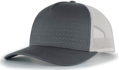Pacific Headwear GRAPHITE/SILVER/GRAPHITE / OS Perforated 5-Panel Trucker Snapback Cap