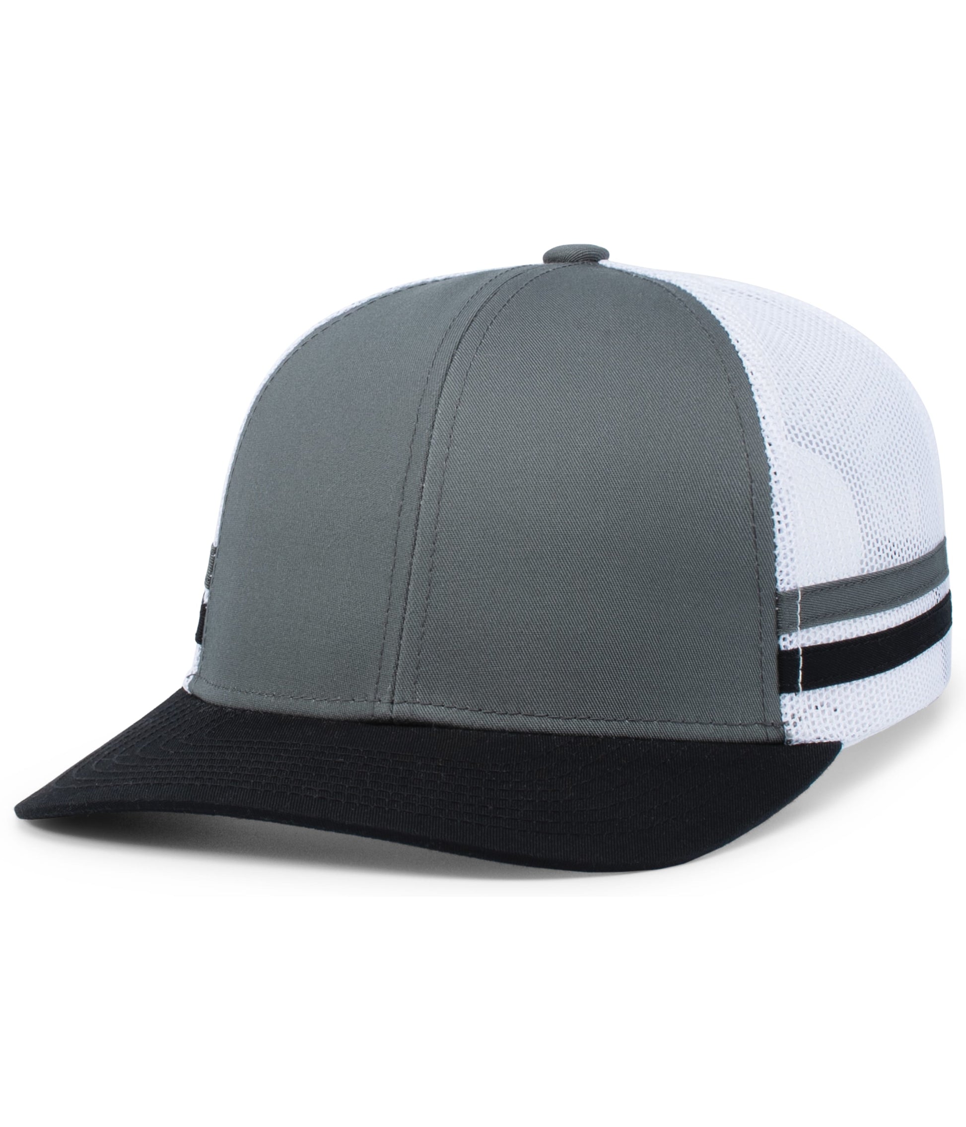 Pacific Headwear GRAPHITE/WHITE/BLACK / OS Low-Profile Stripe Trucker Cap