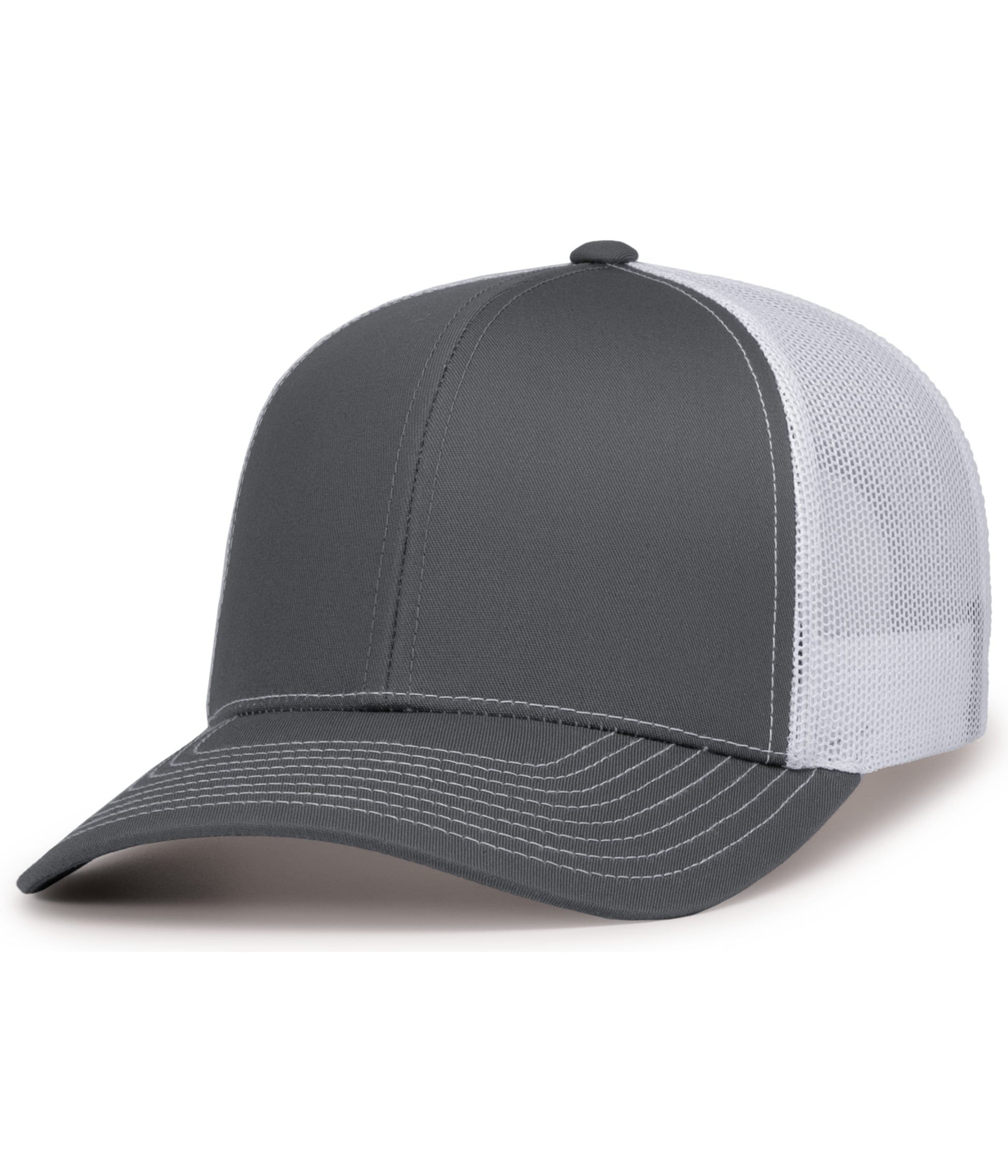 Pacific Headwear GRAPHITE/WHITE/GRAPHITE / OS Contrast Stitch Trucker Snapback