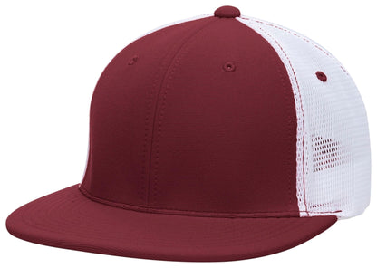 Pacific Headwear MAROON/WHITE/MAROON / S/M Premium M2 Performance Trucker Flexfit® Cap