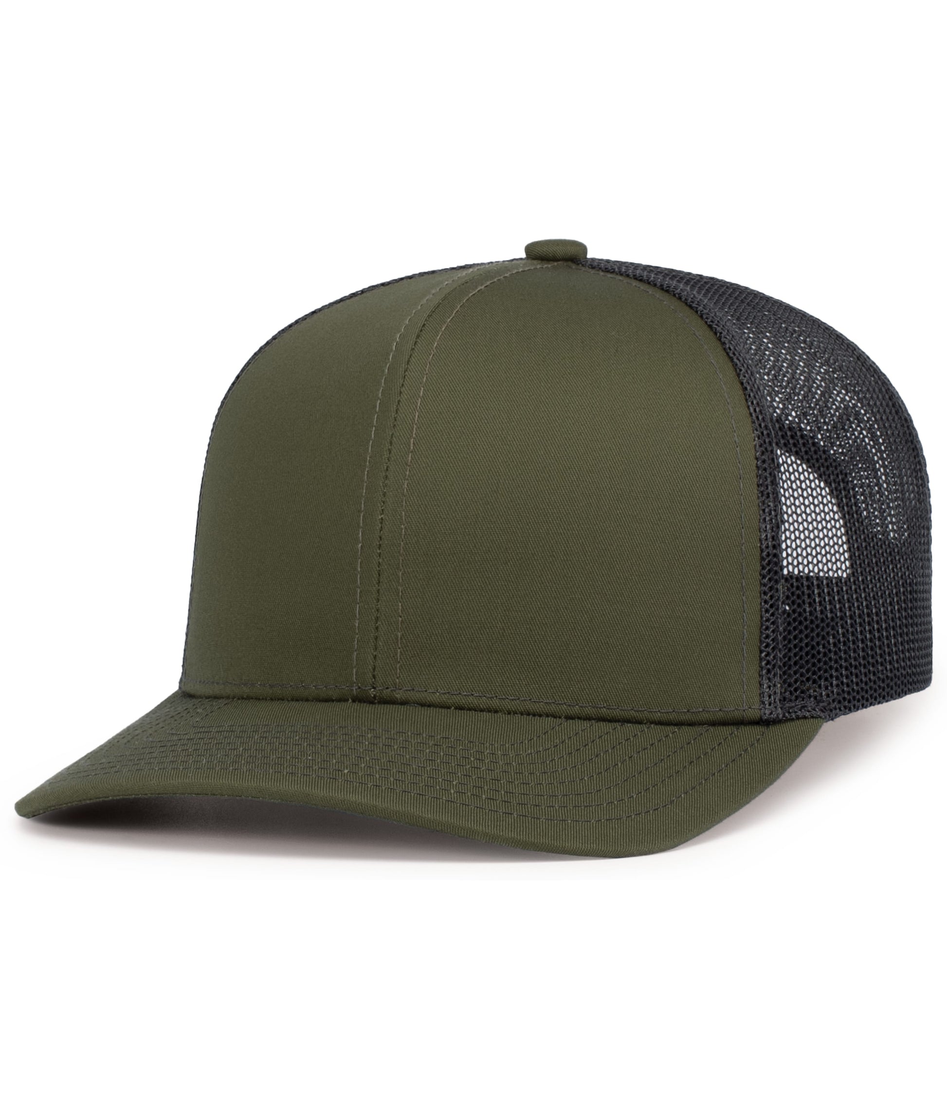 Pacific Headwear MOSS/LT CHARCOAL/MOSS / OS Contrast Stitch Trucker Snapback