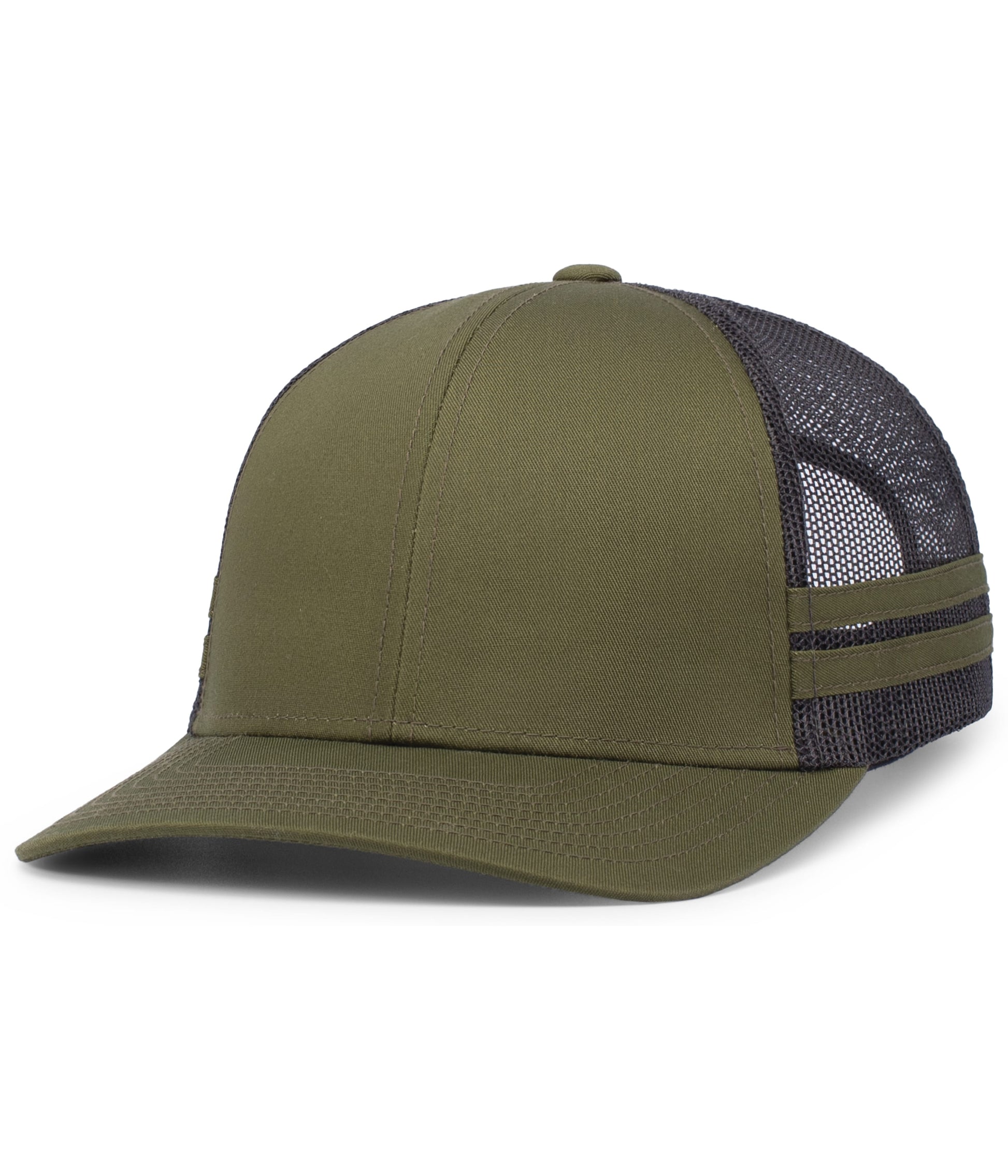 Pacific Headwear MOSS/LT CHARCOAL/MOSS / OS Low-Profile Stripe Trucker Cap