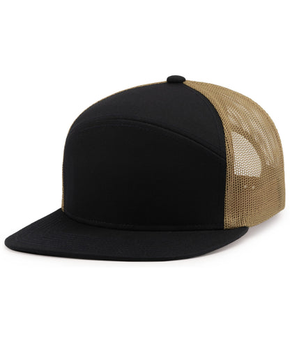 Pacific Headwear NAVY/BUCK/NAVY / OS 6-Panel Arch Trucker Snapback Cap