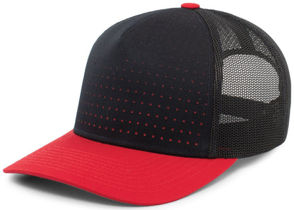Pacific Headwear NAVY/RED / OS Perforated 5-Panel Trucker Snapback Cap