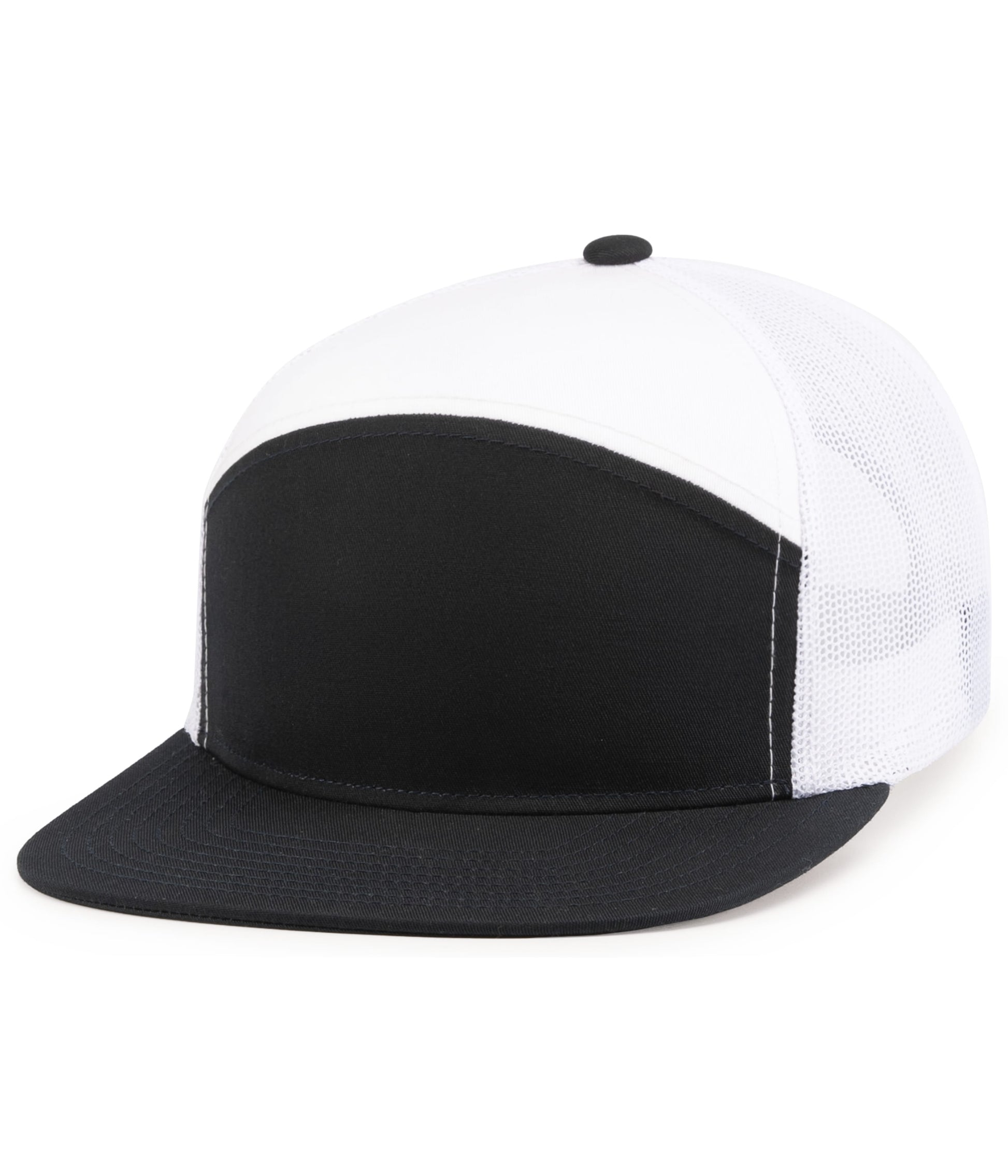 Pacific Headwear NAVY/WHITE/NAVY / OS 6-Panel Arch Trucker Snapback Cap