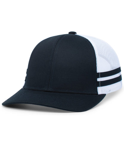 Pacific Headwear NAVY/WHITE/NAVY / OS Low-Profile Stripe Trucker Cap