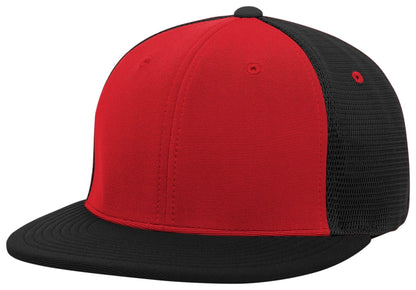 Pacific Headwear RED/BLACK/BLACK / S/M Premium M2 Performance Trucker Flexfit® Cap