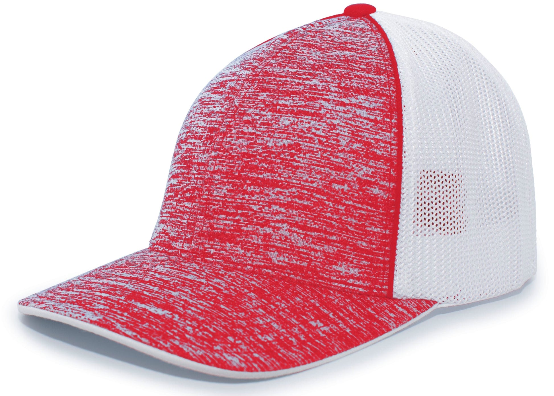 Pacific Headwear RED HEATHER/WHITE/RED HEATHER / S/M Aggressive Heather Trucker PacFlex Cap
