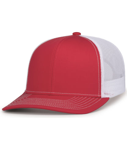 Pacific Headwear RED/WHITE/RED / OS Contrast Stitch Trucker Snapback