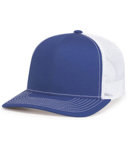 Pacific Headwear ROYAL/WHITE/ROYAL / OS Contrast Stitch Trucker Snapback