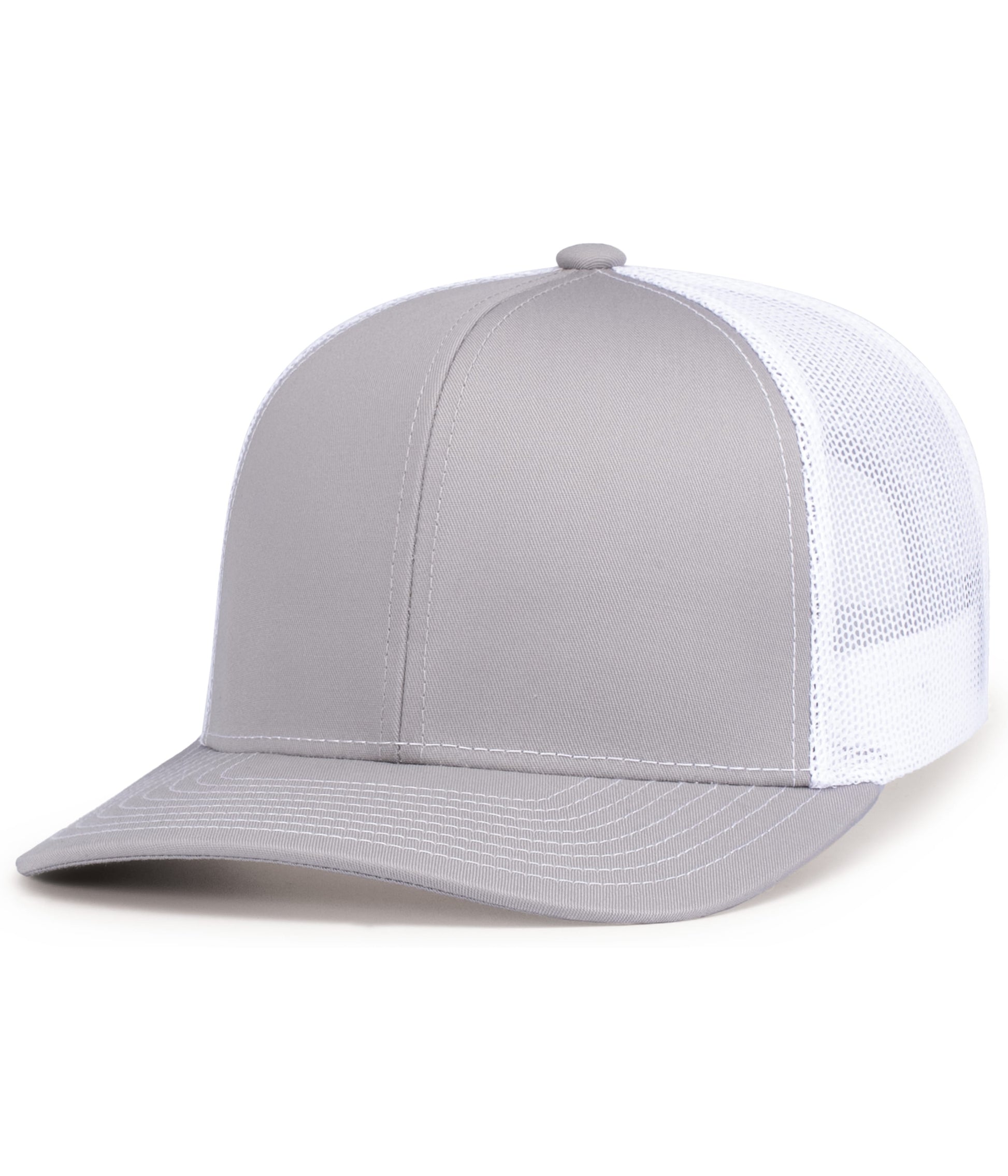 Pacific Headwear SILVER/WHITE/SILVER / OS Contrast Stitch Trucker Snapback