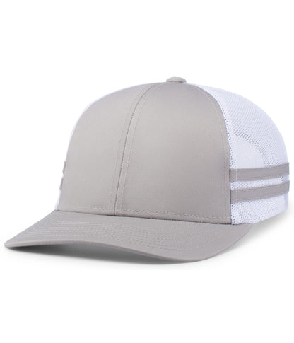 Pacific Headwear SILVER/WHITE/SILVER / OS Low-Profile Stripe Trucker Cap