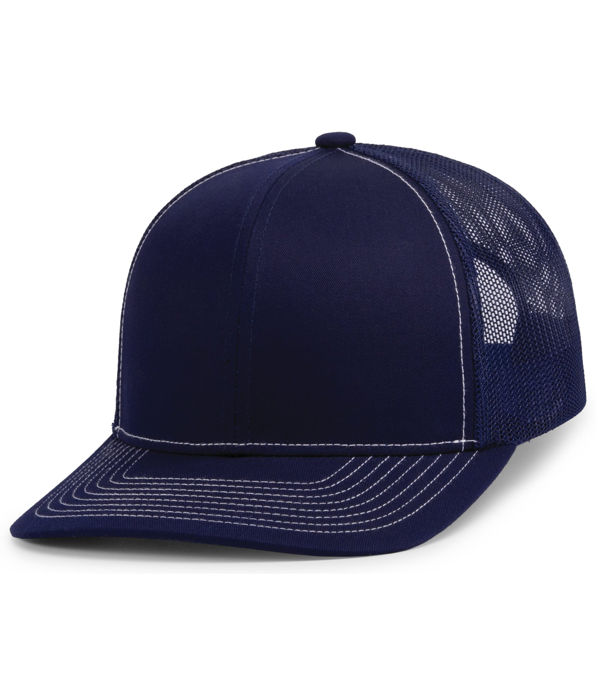 Pacific Headwear TRUE NAVY/WHITE / OS Contrast Stitch Trucker Snapback