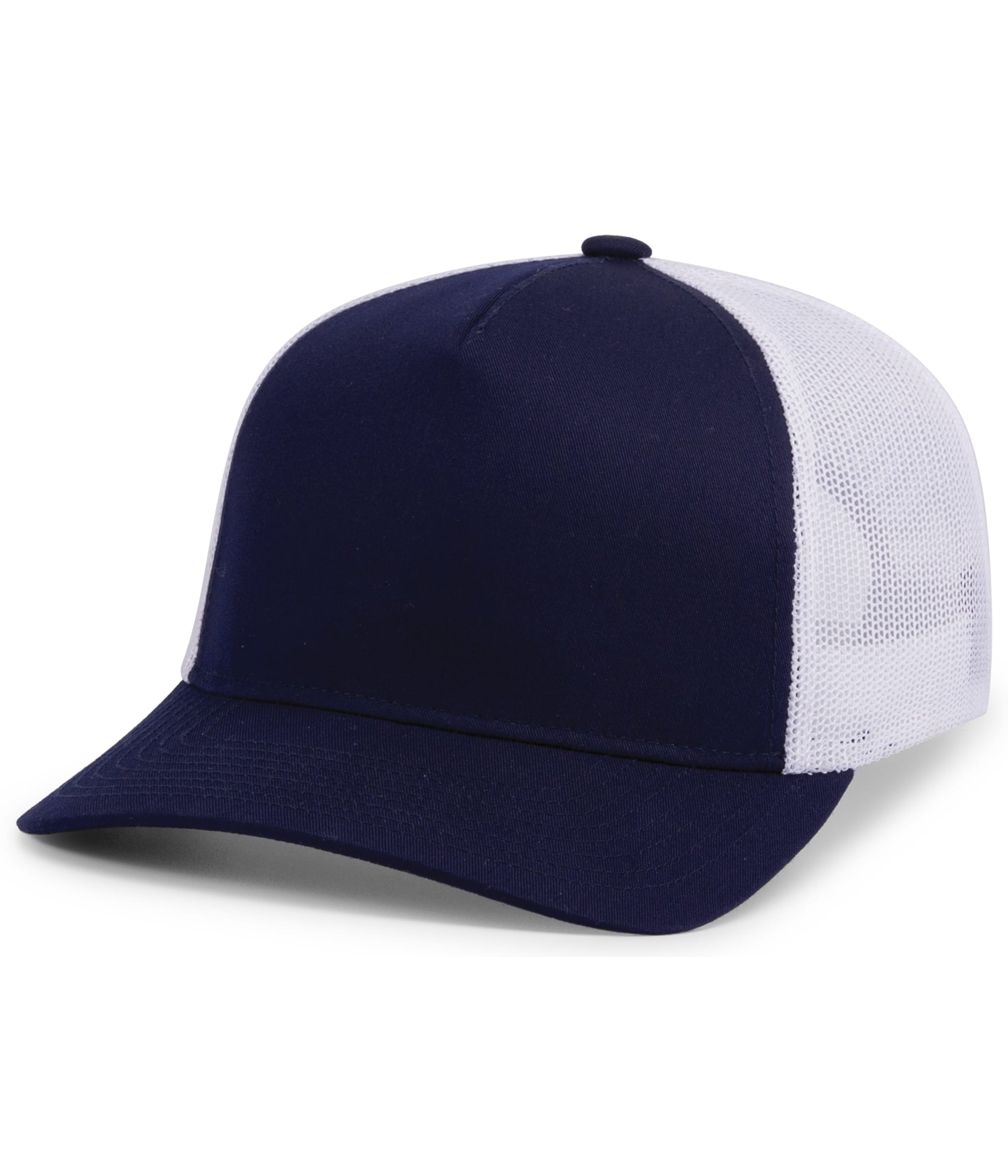 Pacific Headwear TRUE NAVY/WHITE/TRUE NAVY / OS 5-Panel Trucker Snapback Cap