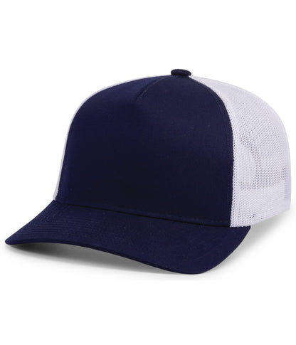 Pacific Headwear TRUE NAVY/WHITE/TRUE NAVY / OS 5-Panel Trucker Snapback Cap