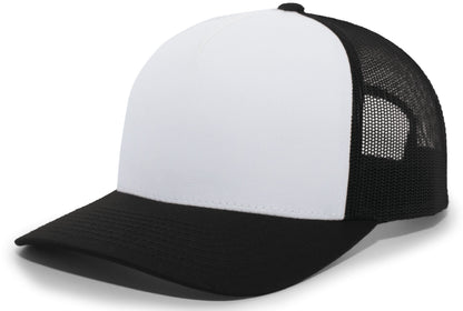 Pacific Headwear WHITE/BLACK/BLACK / OS 5-Panel Trucker Snapback Cap