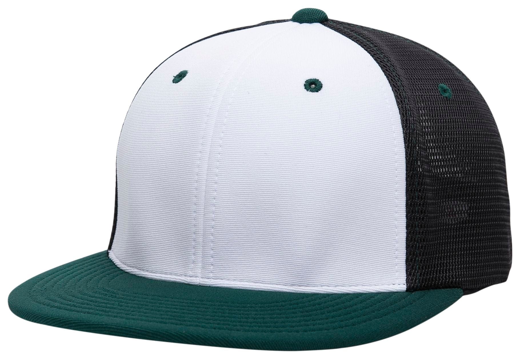 Pacific Headwear WHITE/BLACK/DARK GREEN / S/M Premium M2 Performance Trucker Flexfit® Cap