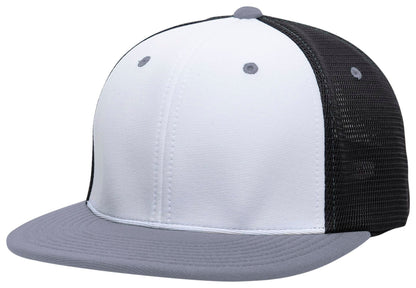 Pacific Headwear WHITE/BLACK/GRAPHITE / S/M Premium M2 Performance Trucker Flexfit® Cap