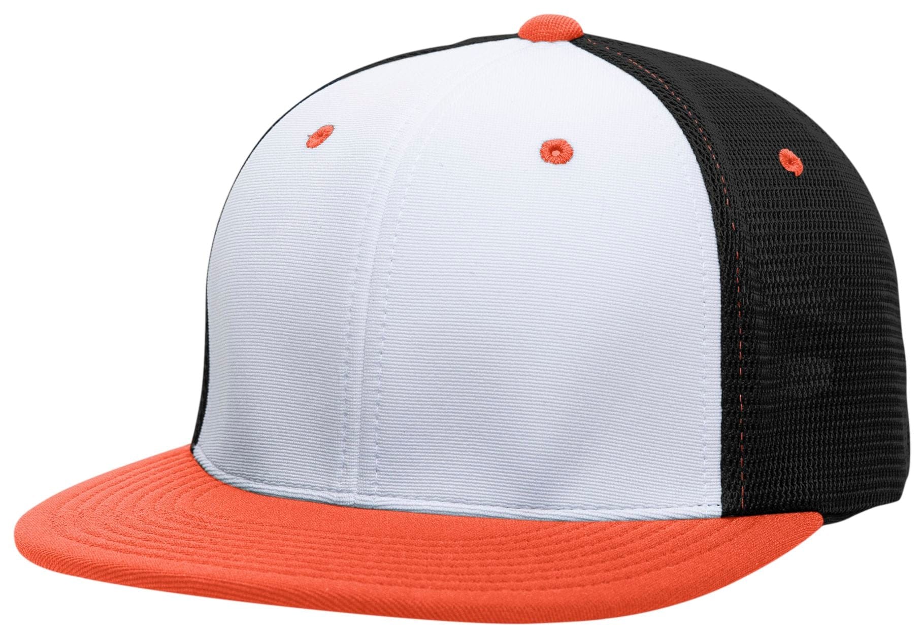 Pacific Headwear WHITE/BLACK/ORANGE / S/M Premium M2 Performance Trucker Flexfit® Cap