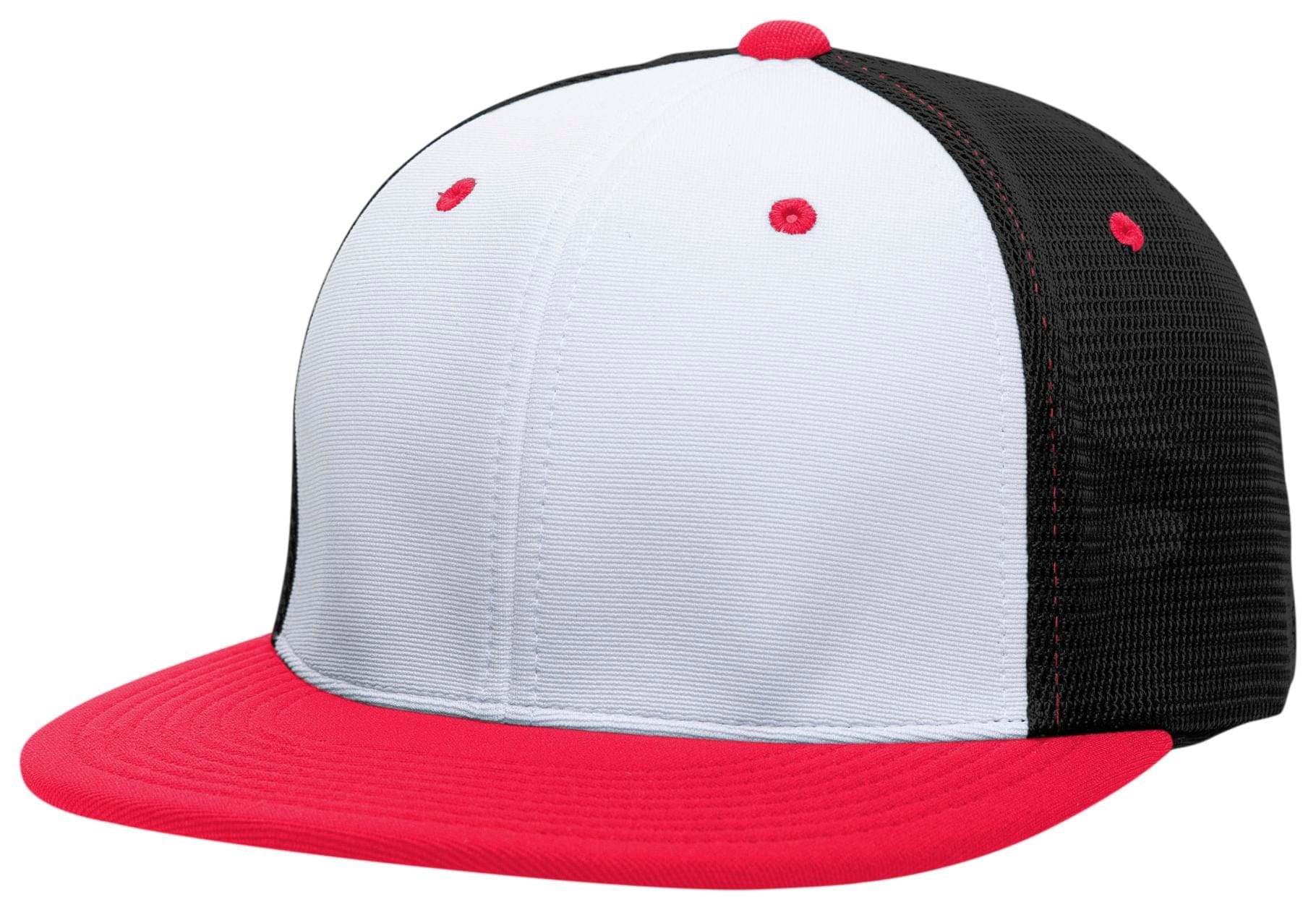 Pacific Headwear WHITE/BLACK/RED / S/M Premium M2 Performance Trucker Flexfit® Cap