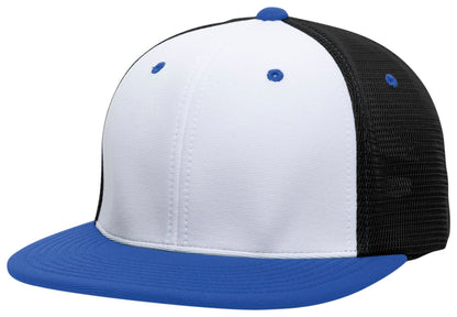 Pacific Headwear WHITE/BLACK/ROYAL / S/M Premium M2 Performance Trucker Flexfit® Cap